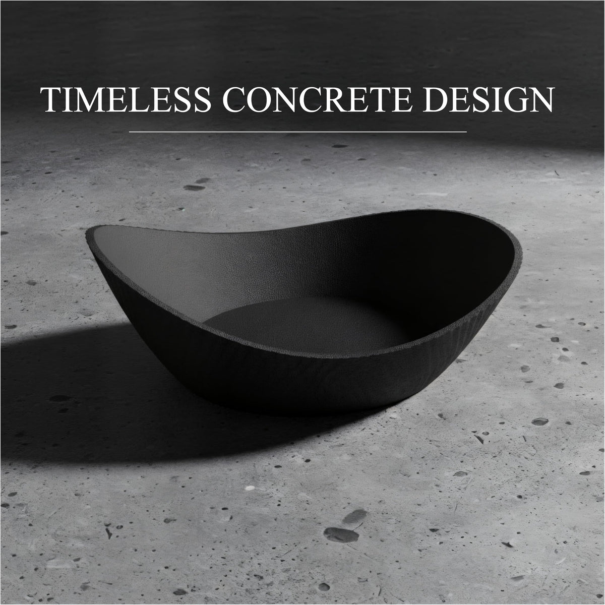Concrete Fruit Bowl, Large Modern Meteorite Pattern Decorative Bowl for Kitchen Counter, Dining Table & Home Decor,Sturdy Centerpiece for Fruit, Keys, Candy, Unique Handmade Design (Black, 10.6")