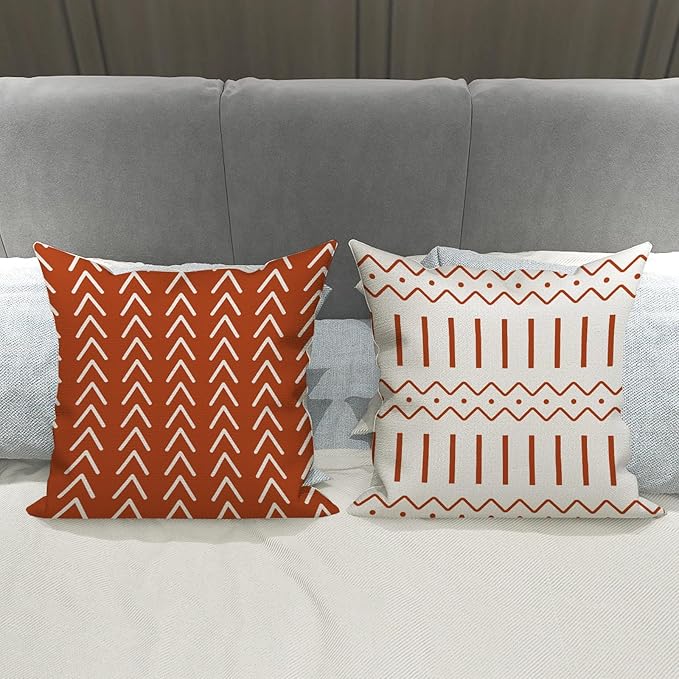 YCOLL Fall Pillow Covers 18x18 Set of 4, Modern Sofa Throw Pillow Cover