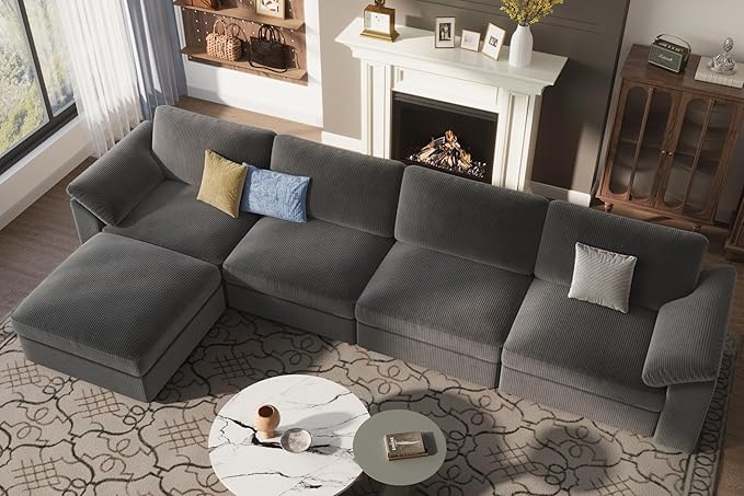 EASE MOOSE Sectional Modular Sofa, Oversized L Shape Sectional Couch Wide Deep