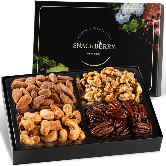 Variety Nuts Gift Basket, Nut Platter, Thanksgiving Gift Basket, Gift Box for Birthday. Anniversary, Get Well Gift, Gift for Him, Her and Family, Snackberry (1 Pack)