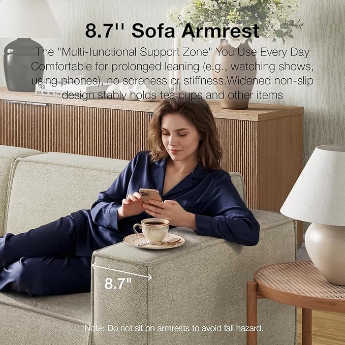 Novilla 117.7" Modular Sectional Sofa, No Assembly Cloud Sectional Couch