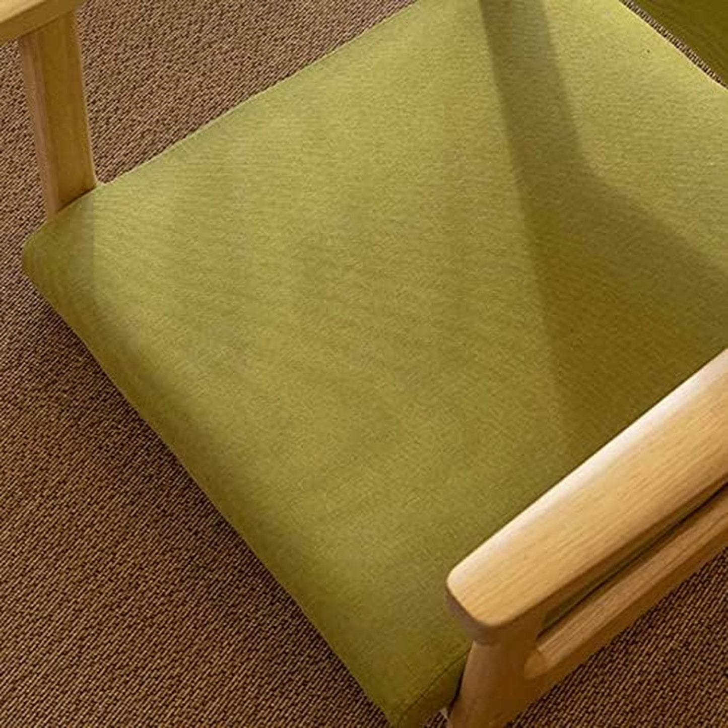 MNJVCFDS Floor Chair Japanese Floor Chair Legless Bay Window Backrest Lazy Chair with Armrests, Portable Japanese Tatami Chair, Meditation Floor Solid Wood Seating Chairs