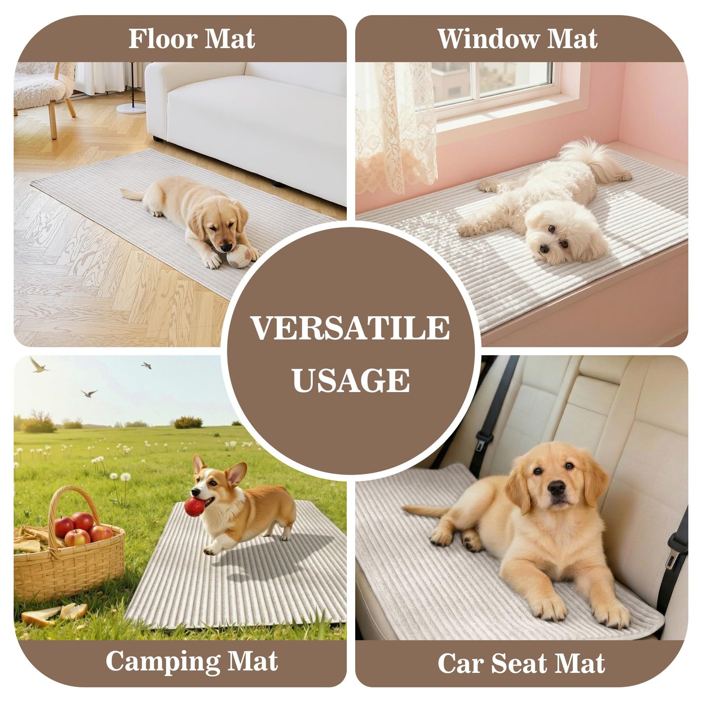 MYSKY HOME L Shaped Couch Cover, 100% Waterproof Couch Cover for Pets, Sectional Couch Covers L Shape, Non Slip Couch Covers for 2 Cushion Sofa, Sofa Slipcover Dog Bed Cover Protector, Oat, 35"x63"