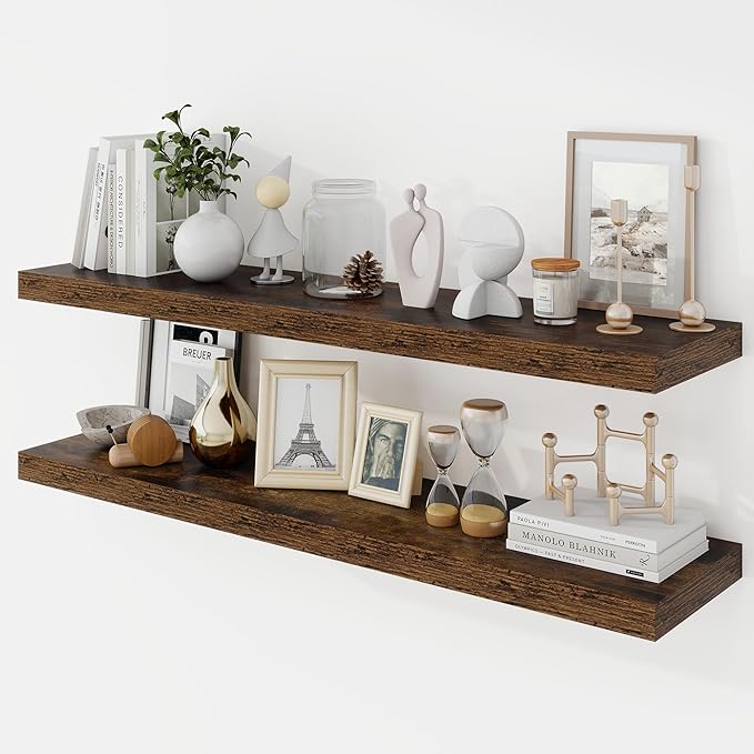 Acovy 40 Inch Floating Shelves, 9.3" Deep Floating Shelf Wall Mounted, Rustic