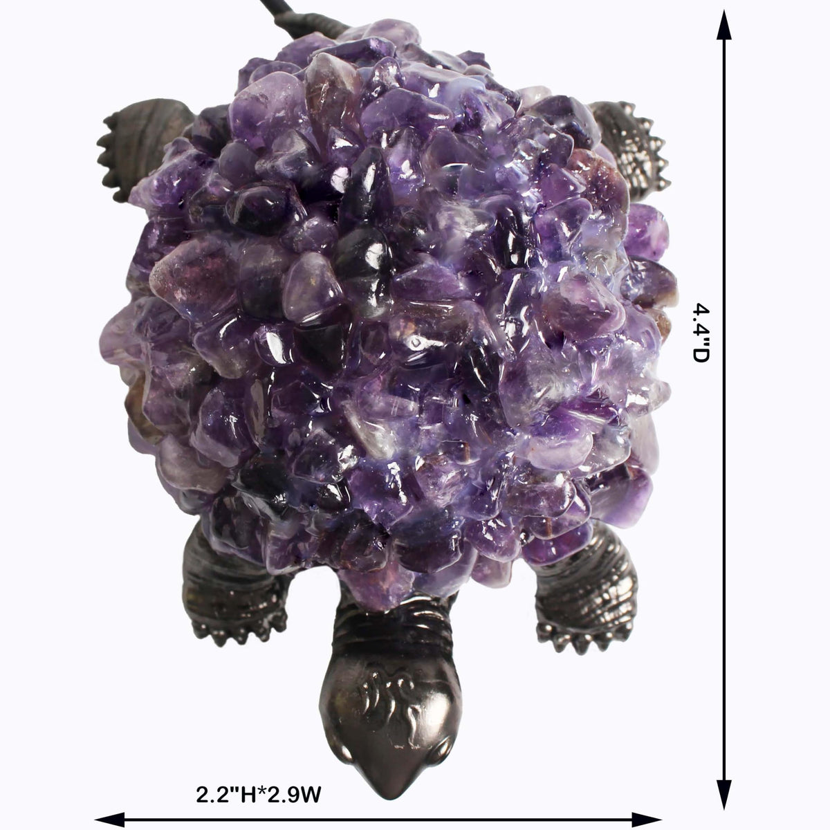 Youhot Handmade Genuine Amethyst Fragments Tortoise Table Lamp Night Light for Bedside Living Room