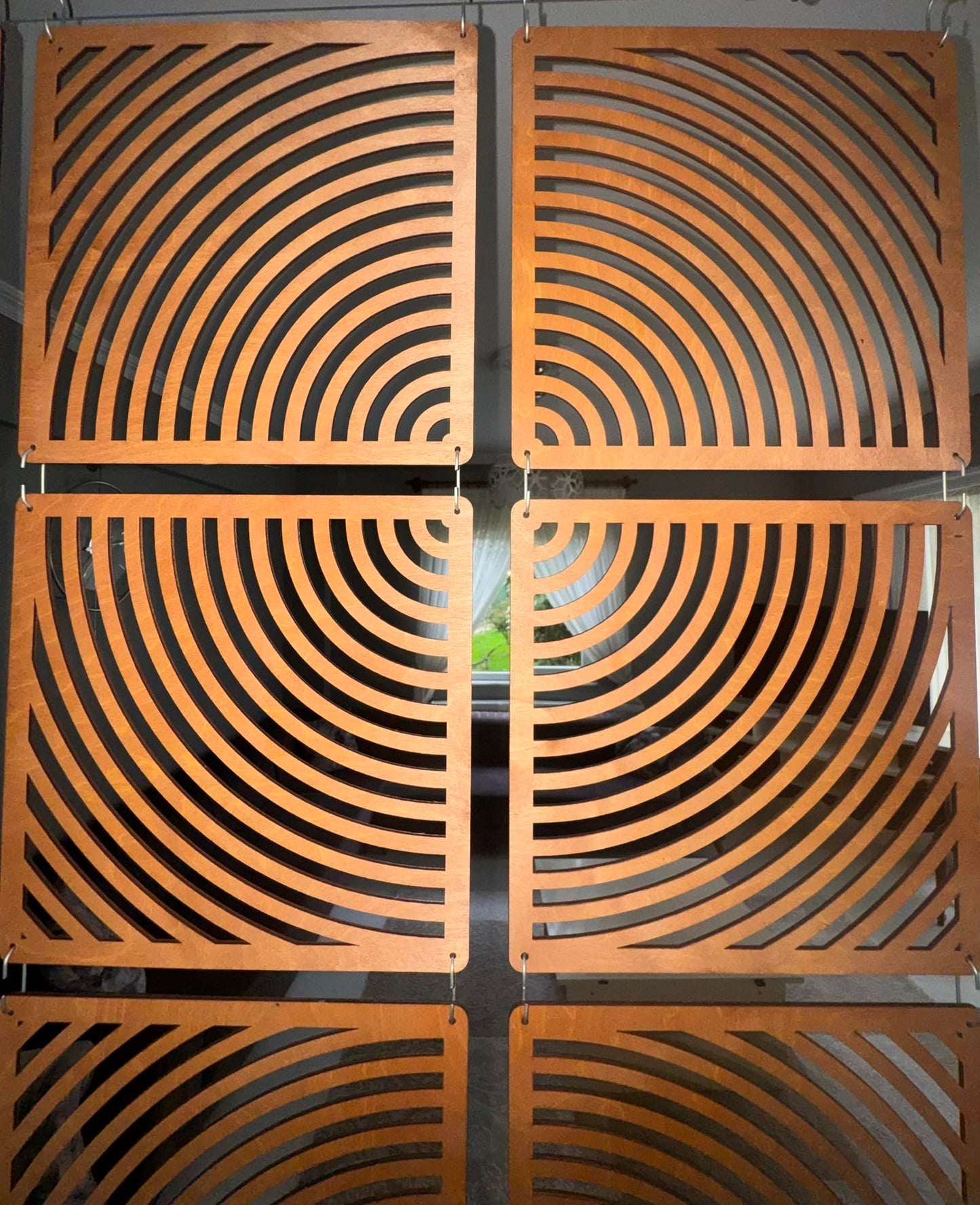 Woodtuct Teak Hanging Room Divider Panels, Set of 12