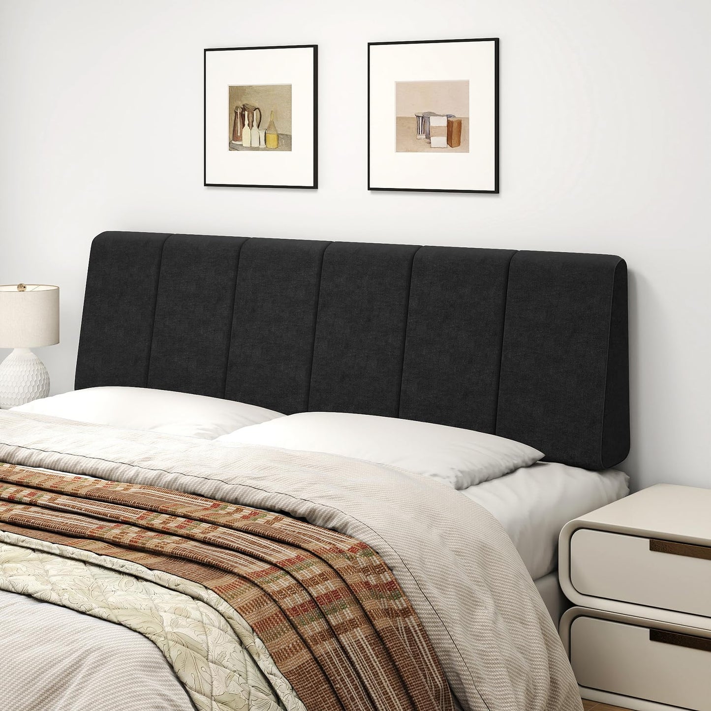 Liiwepo Queen Size Headboard Only-No Assembly, Upholstered Headboard Queen Size Linen Fabric Modern Style Headboards Extra-Thick, Black
