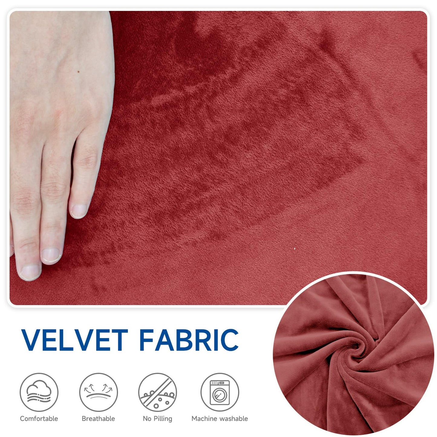 FondleFeeling Velvet Chaise Lounge Cover Indoor Armless Chaise Slipcover Luxury High Stretch Ultra Soft Lounge Chair Covers Modern Machine Washable Chair Cover for Living Room Bedroom Furniture, Red