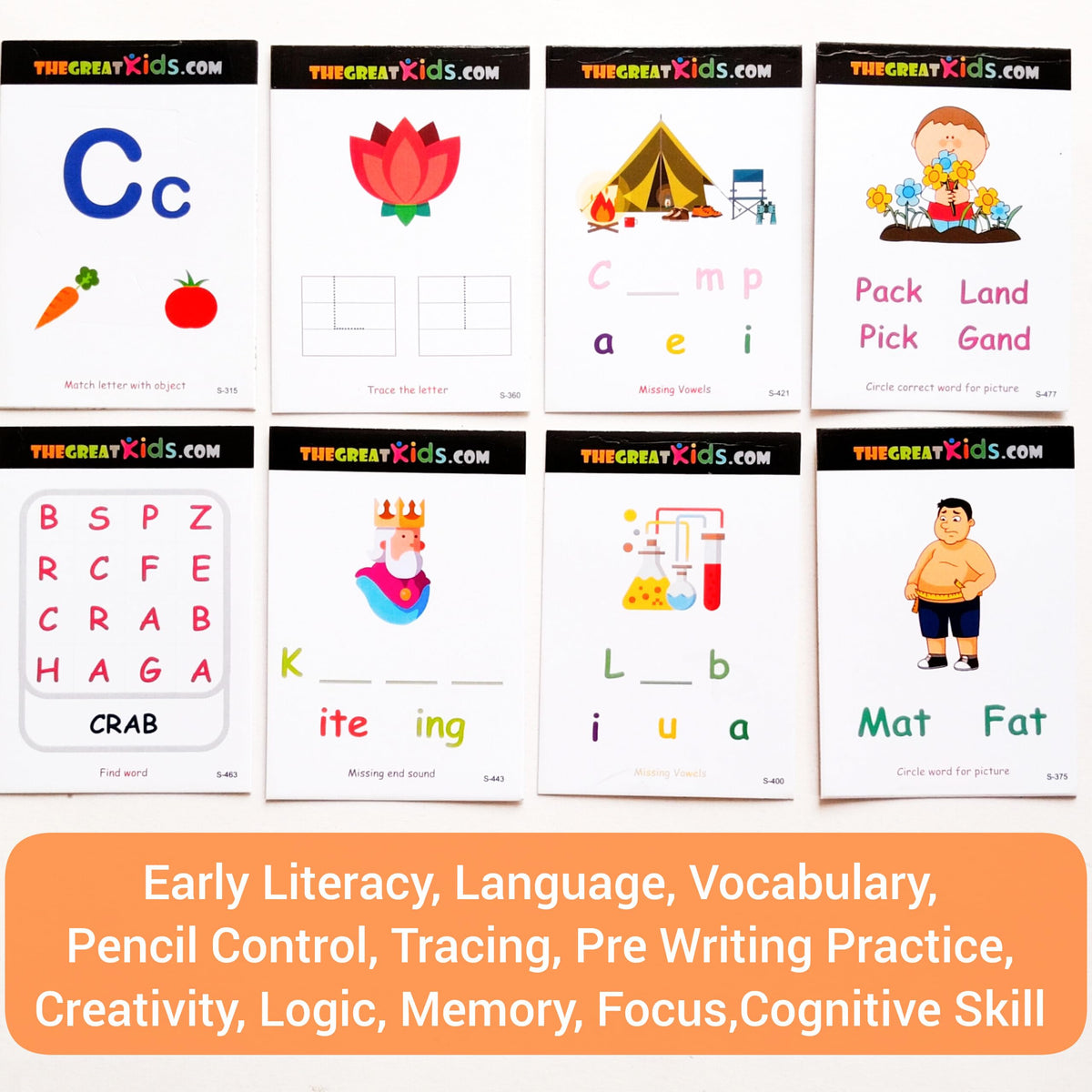 Activity Flash Cards, Workbook, Worksheet for Kids Ages 5, 6 | Toddler, Pre K, Kindergarten, Alphabet, Montessori Curriculum, Homeschooling Supplies, Preschool Early Learning