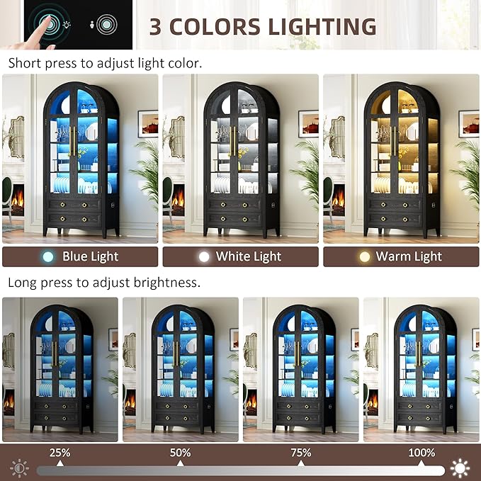 Vlsrka 71" Arched Display Cabinet