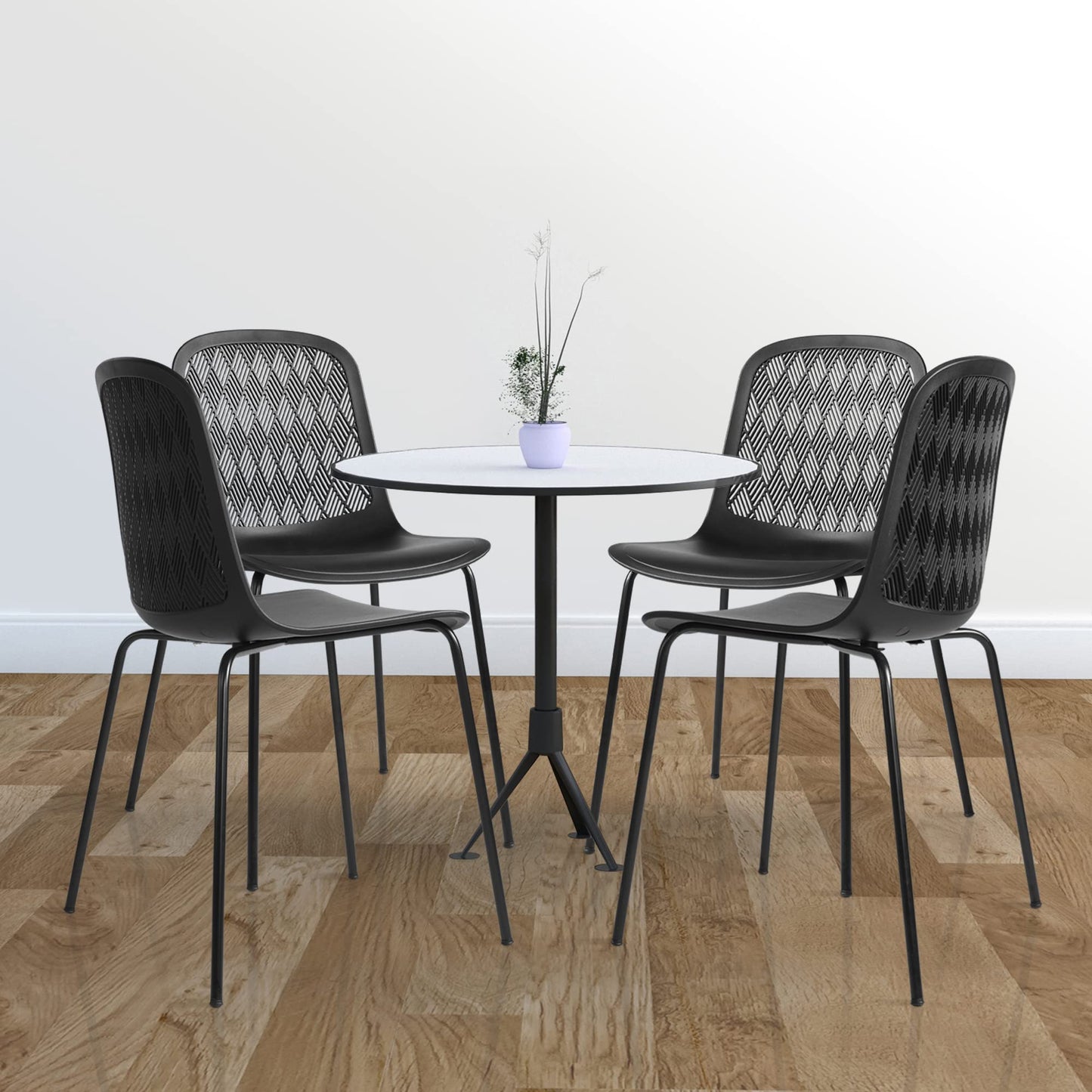 KM Legend Modern Chairs with Metal Legs for Living, Bedroom, Kitchen, Dining, Lounge Waiting Room, Restaurants, Cafes, Set of 4
