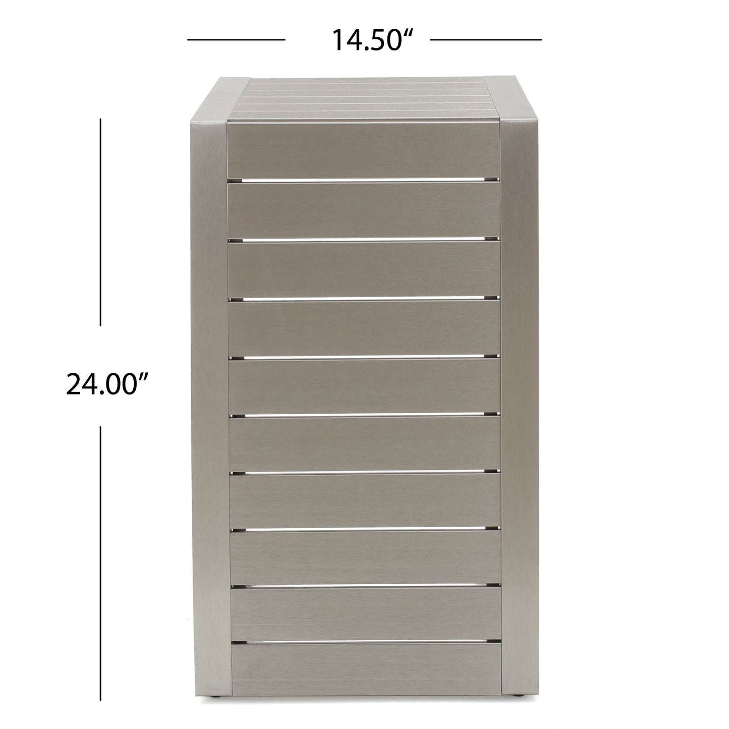 Christopher Knight Home Cape Coral Aluminum C-Shaped End Table, Silver