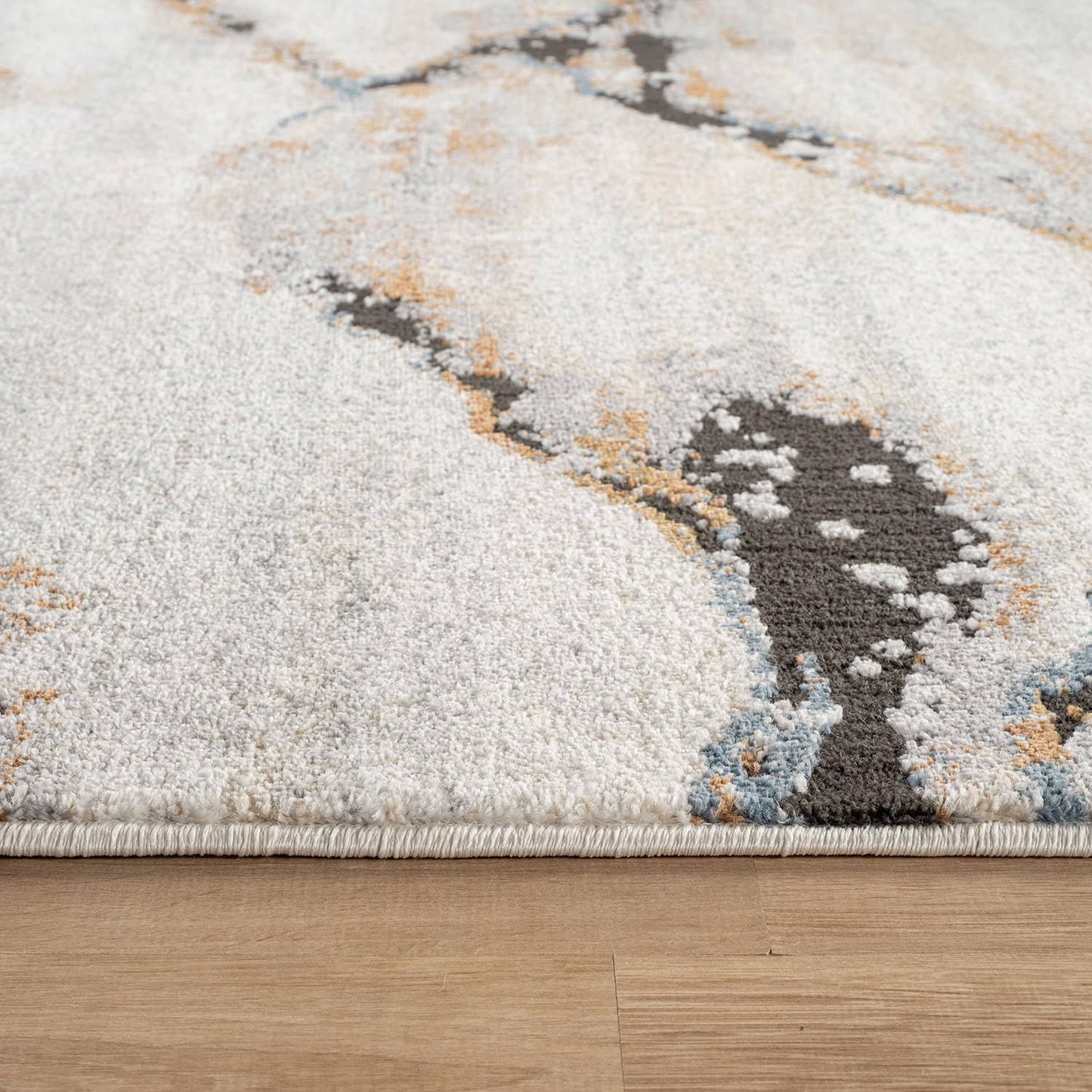 Rugshop Contemporary Gray Striated Area Rug Durable, Kid & Pet Friendly 5' x 7' Ideal for Under Coffee Tables, Dining Sets, or Home Offices