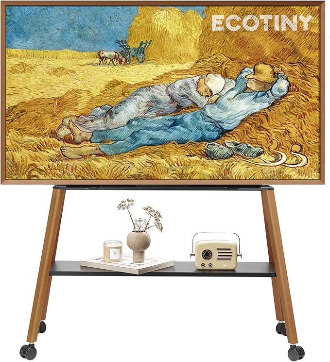 Rolling Easel TV Stand for 49–75 Inch TVs, Mobile TV Cart