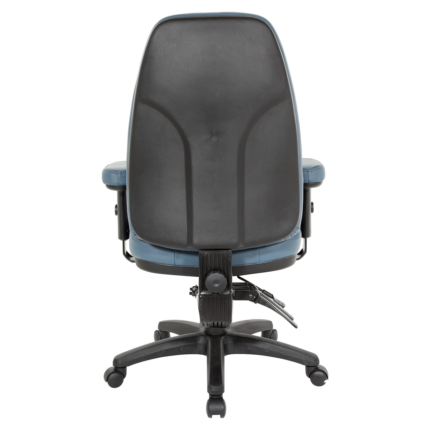 Office Star EC Series Professional Executive Ergonomic High Back Office Chair with Dual Function Control, Padded Contour Seat and Adjustable Padded Arms, Dillon Blue