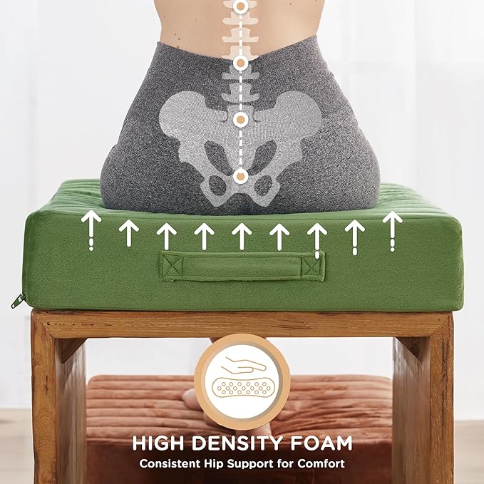 Codi High Density Foam Floor Pillow 2 Sets, Large Meditation Cushions Seating