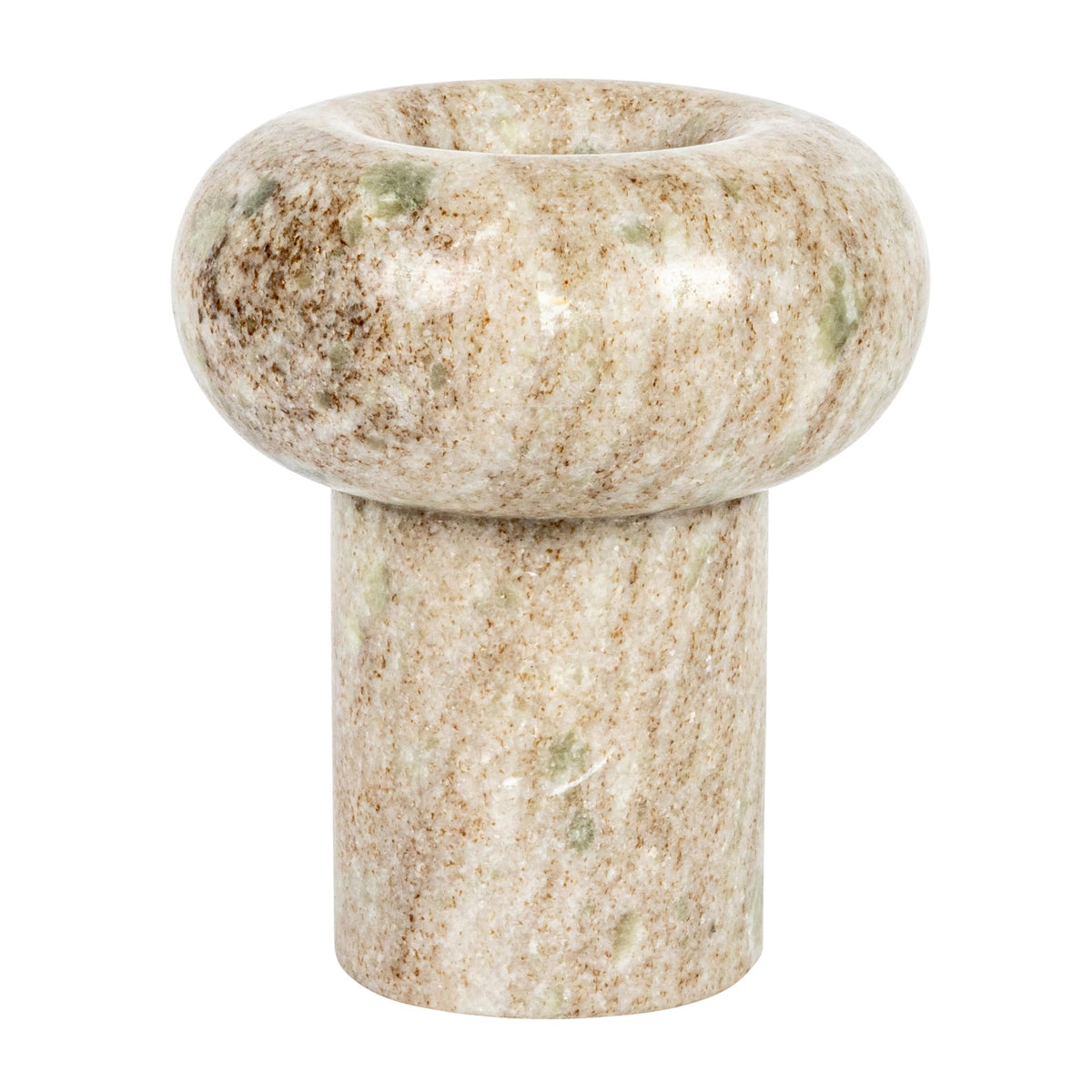 Round Marble Tealight Holder, Beige