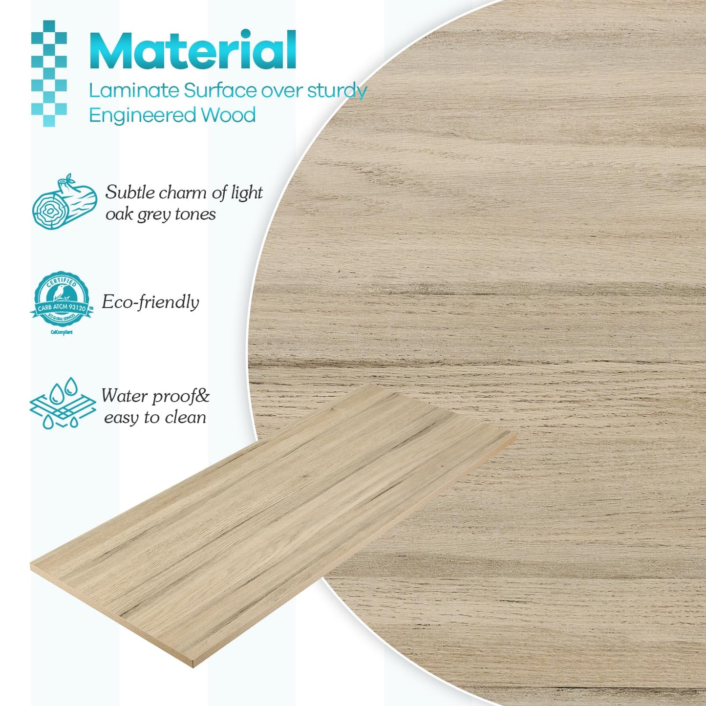Kaboon 36x24 inches Tabletop, Solid One-Piece Desktop for Sit Stand Desk, Double Desks, L Desk DIY,Wood Countertop Home or Commercial Use,1 inch Thick, Oak