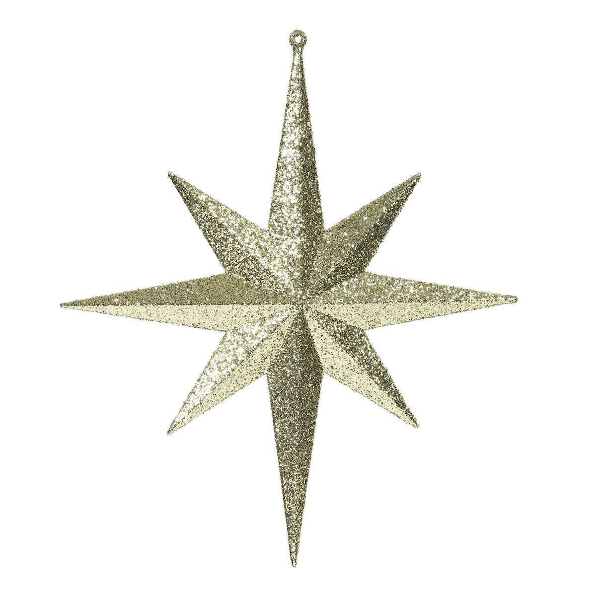 Vickerman 12" Gold Iridescent Glitter Bethlehem Star Christmas Ornament, 2 per Box