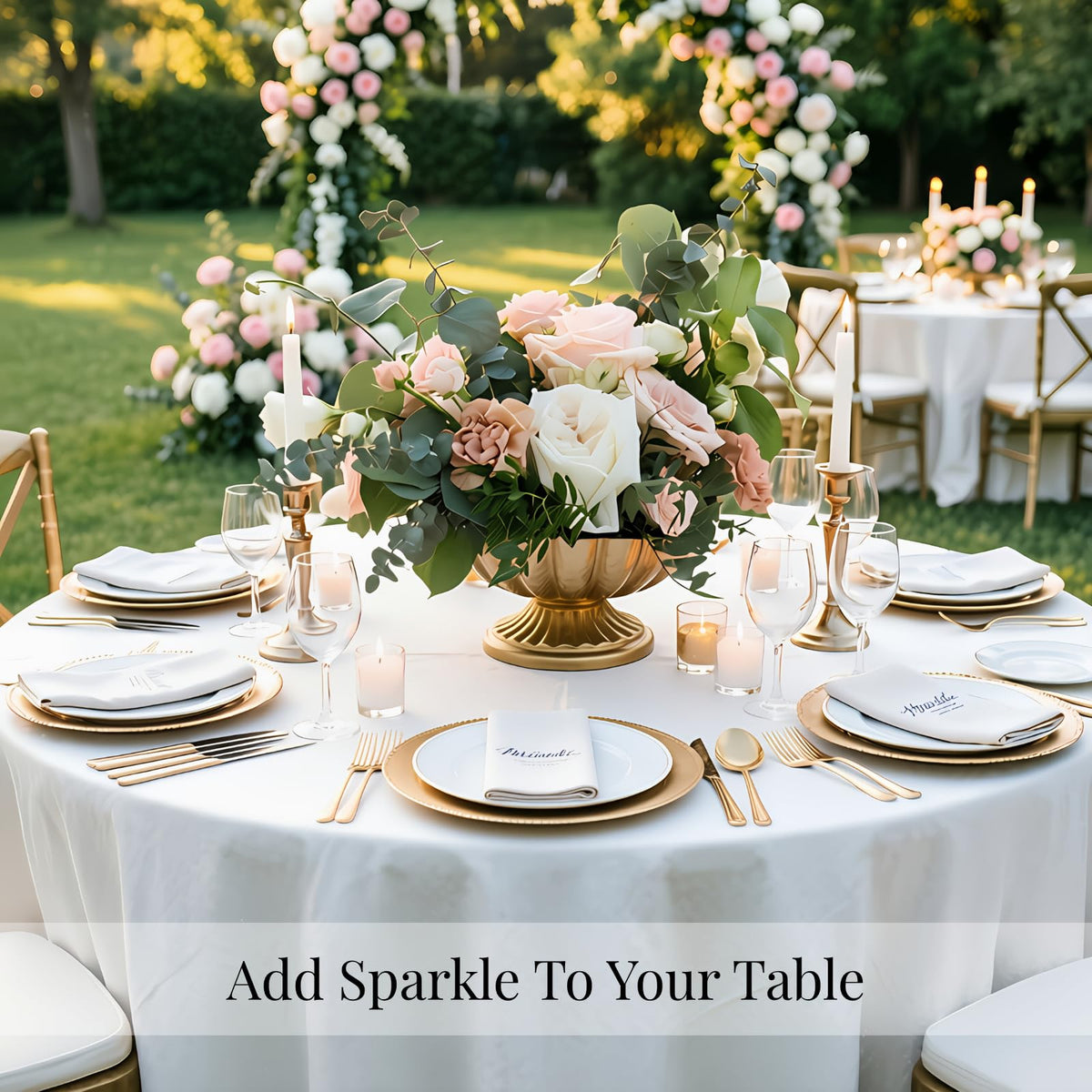 Set of 8 Antique Gold Compote Vases, 7.1" W x 3.94" H Metal Pedestal Vase for Centerpiece, Small Brass Compote Bowls for Floral Arrangements, Table Decor for Wedding Events Parties Decoration