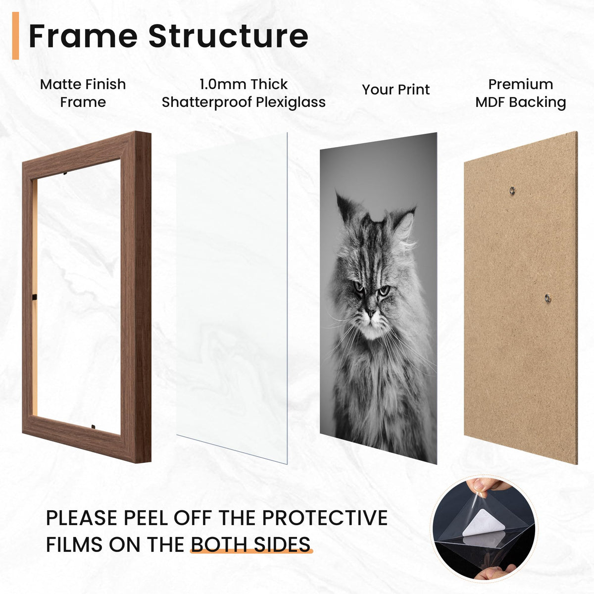 Venusmiles 15 Pack Picture Frames Collage Wall Decor, Gallery Frame Set for Wall Mounting or Tabletop Display, Multi Sizes Including 3pcs 8x10, 6pcs 5x7, 6pcs 4x6, Walnut