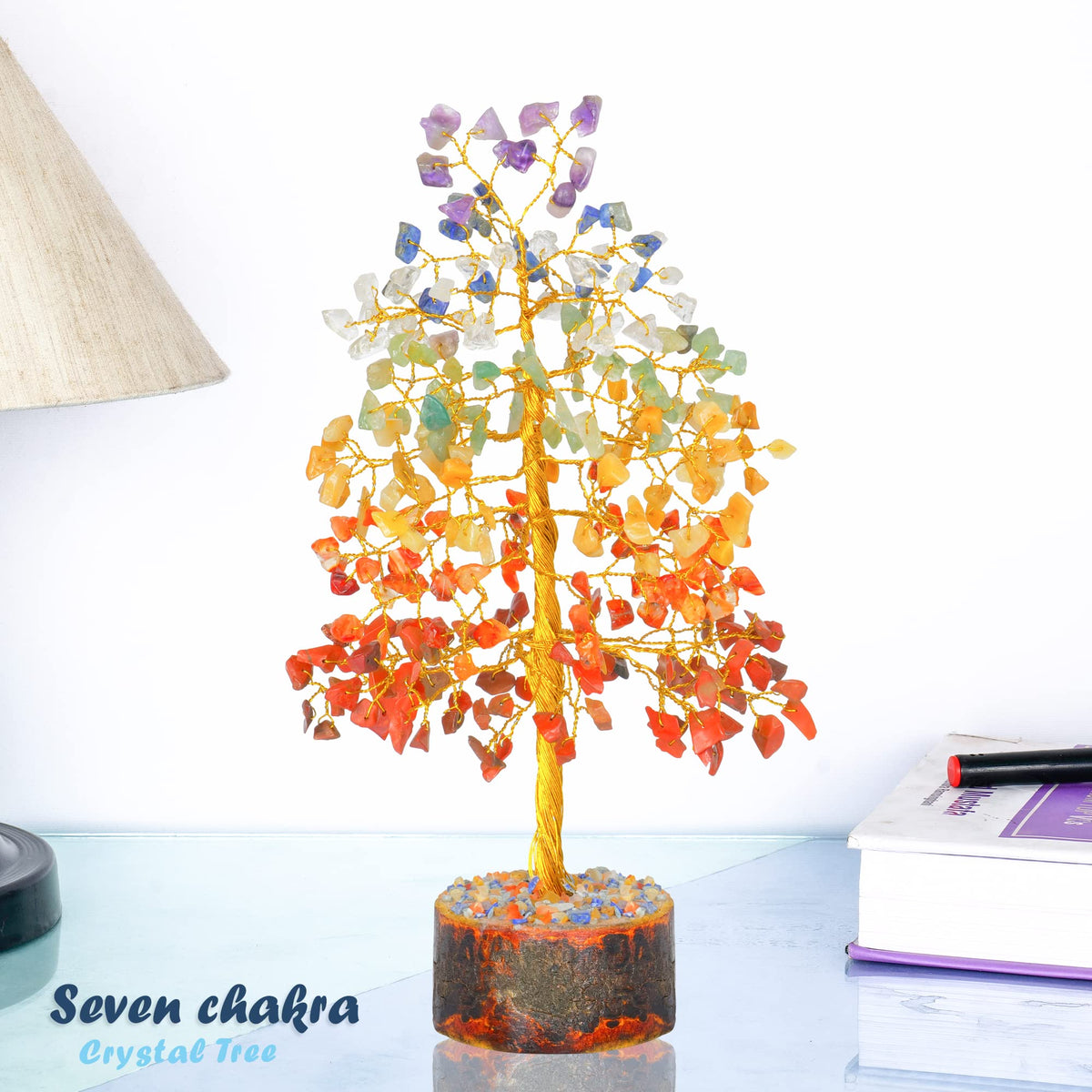 Seven Chakra Tree - Crystal Tree for Positive Energy - Tree of Life - Charkas Crystals - Gem Tree - Spiritual Decor - Feng Shui Crystals and Stones - Chakra Decor - Crystal Bonsai Tree - Gifts