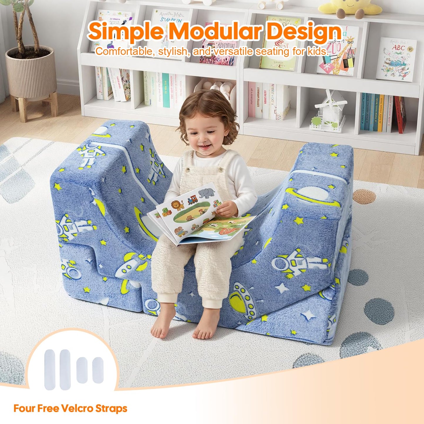 MeMoreCool Toddler Foam Climbing Couch – Modular Kids Sofa with Slide & Stair, Convertible Playroom Sectional for Crawling, Climbing & Kids’ Playtime