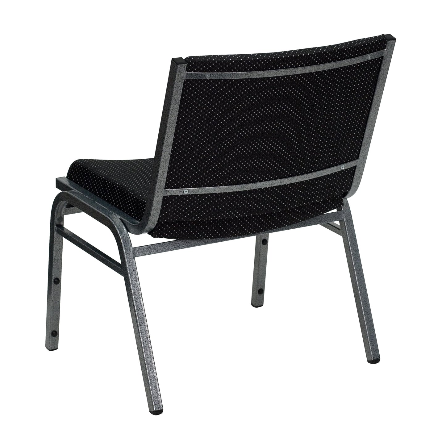 Rated Black Fabric Stack Chair with Ganging Bracket