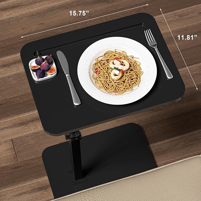 Black Side Tray Table for Couch