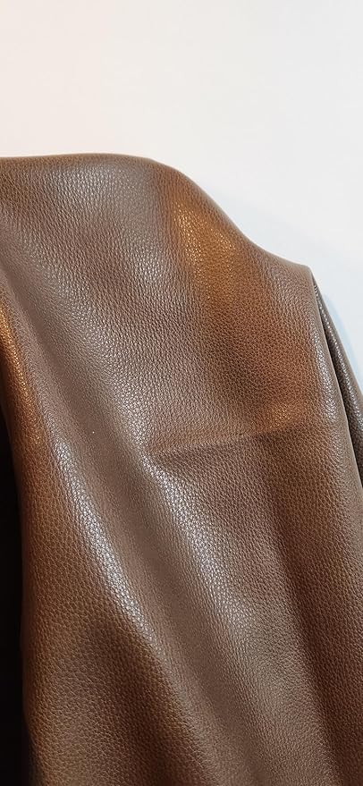 Walnut Brown Soft Faux Leather Fabric PU Leather by the Yard Synthetic Pleather