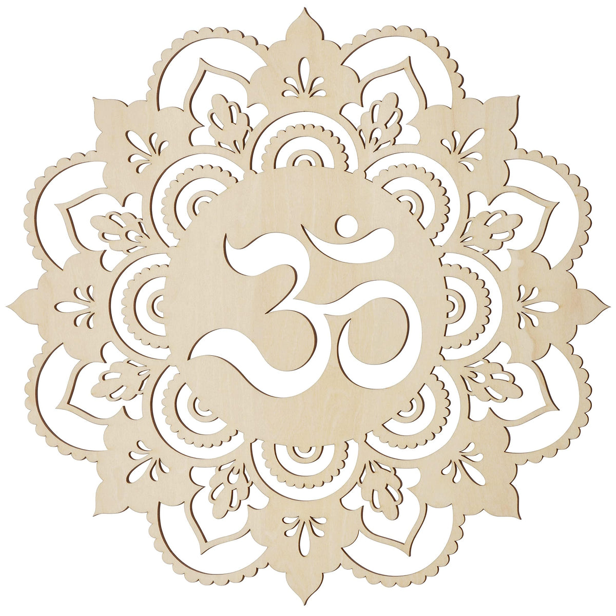 Fourth Level MFG 12" Sacred Om, Sacred Geometry Wood Wall Art, Sacred Sound Symbol, Mandala, Zen Home Decoration for Yoga and Meditation, Good Chakra Energy Spiritual Altar Decor