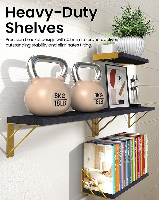 BAYKA Floating Shelves for Bedroom Decor, Wall Shelves for Storage, Wall