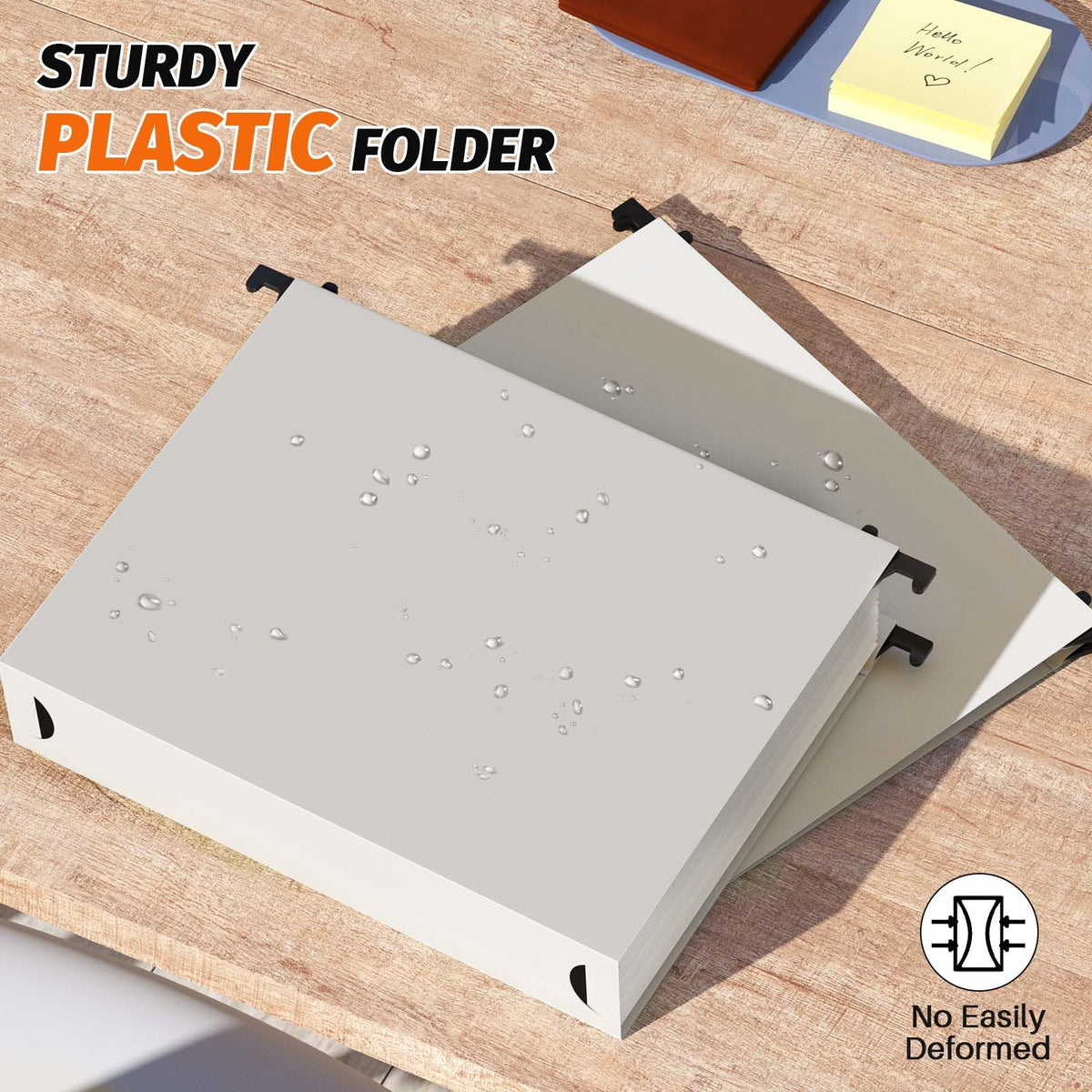 Shutex Extra Capacity Plastic Hanging File Folders,12 Pack Reinforced Hang Folders,Heavy Duty 2 Inch Expansion,Plastic Filing Cabinet Folders,Letter Size,Designed for Bulk Files, Medical Charts,Grey