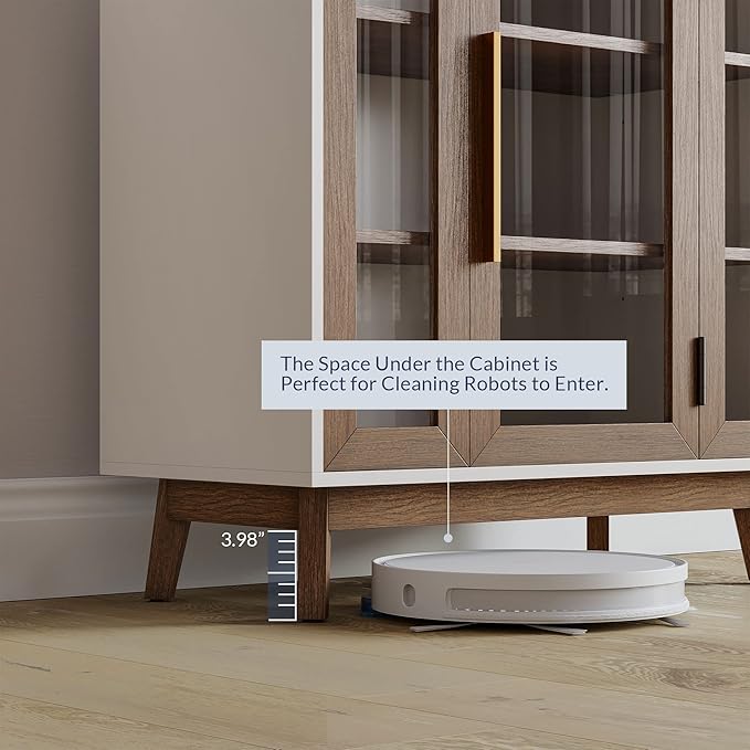 BELLEZE Modern Curio Cabinet, 3-Tiers Console Table, 31 Inch