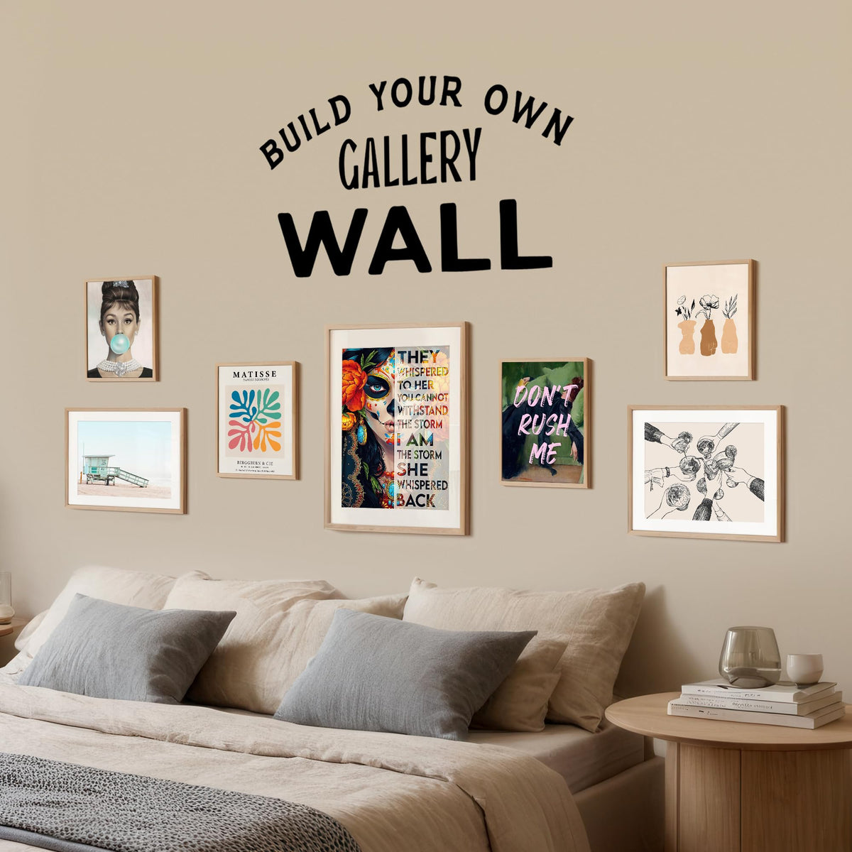 Sugar Skull Mexican Wall Art 11x14 - I Am The Storm Inspirational Quote - Day of the Dead Dia De Los Muertos Decor - Motivational Gifts for Women Home Office Bedroom - Unframed