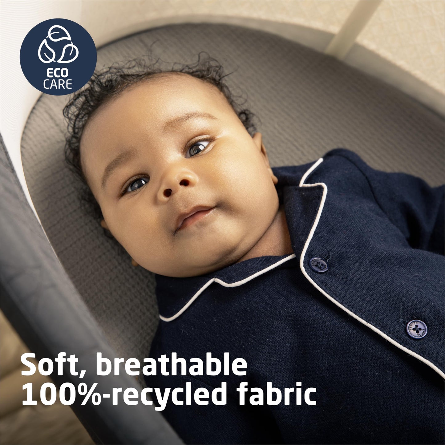 Maxi-Cosi Starling Smart Bassinet, CryAssist AI Cry Translation, 5 Rocking Motions, Cozy Mattress Pad, Machine-Washable Cover, Built-in Bluetooth Speaker, Onyx Heritage, Baby Bassinet Rocking