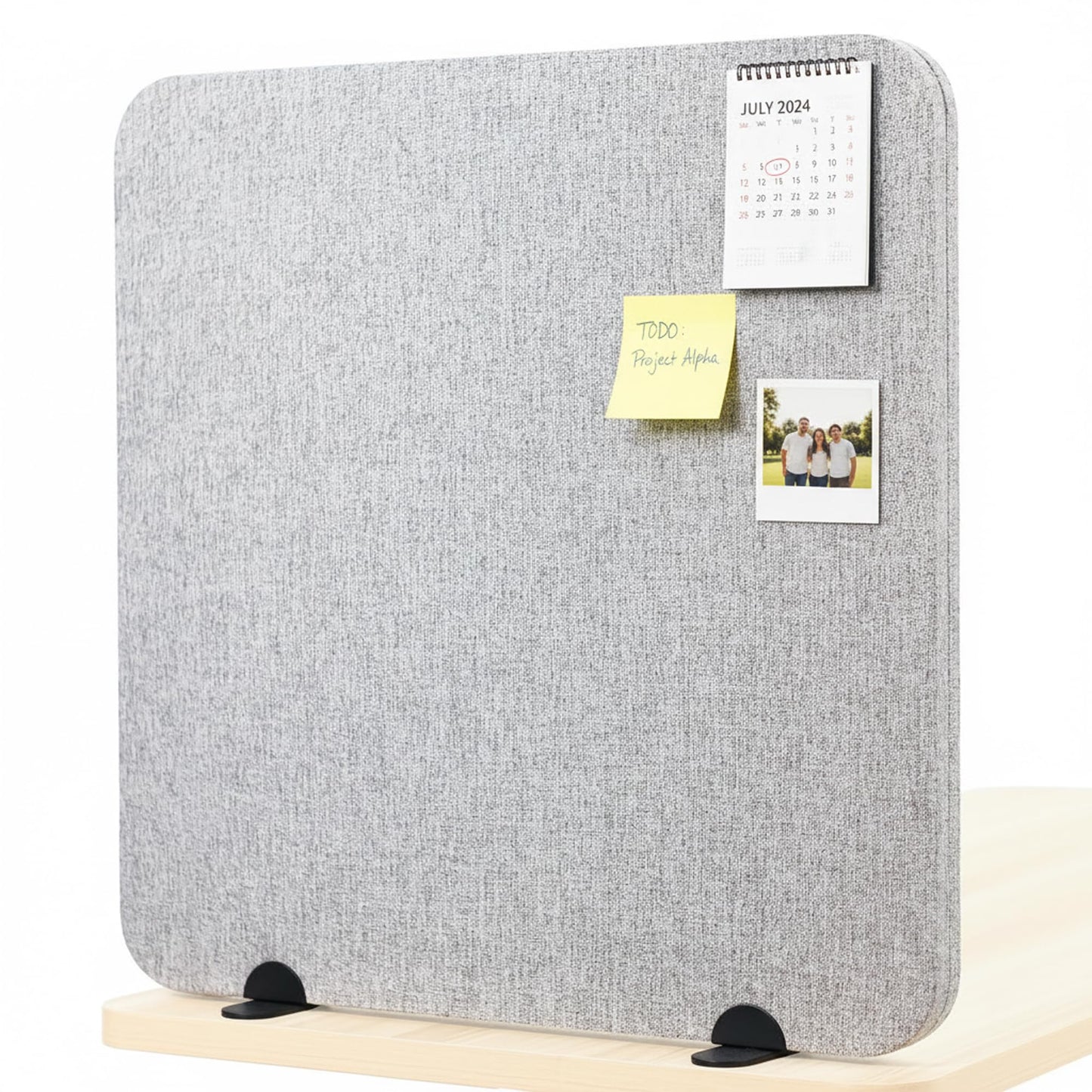 VIVO Gray Freestanding 24 x 24 inch Privacy Panel, Sound Absorbing Cubicle Desk Divider, Acoustic Partition, PP-1-V024G-S