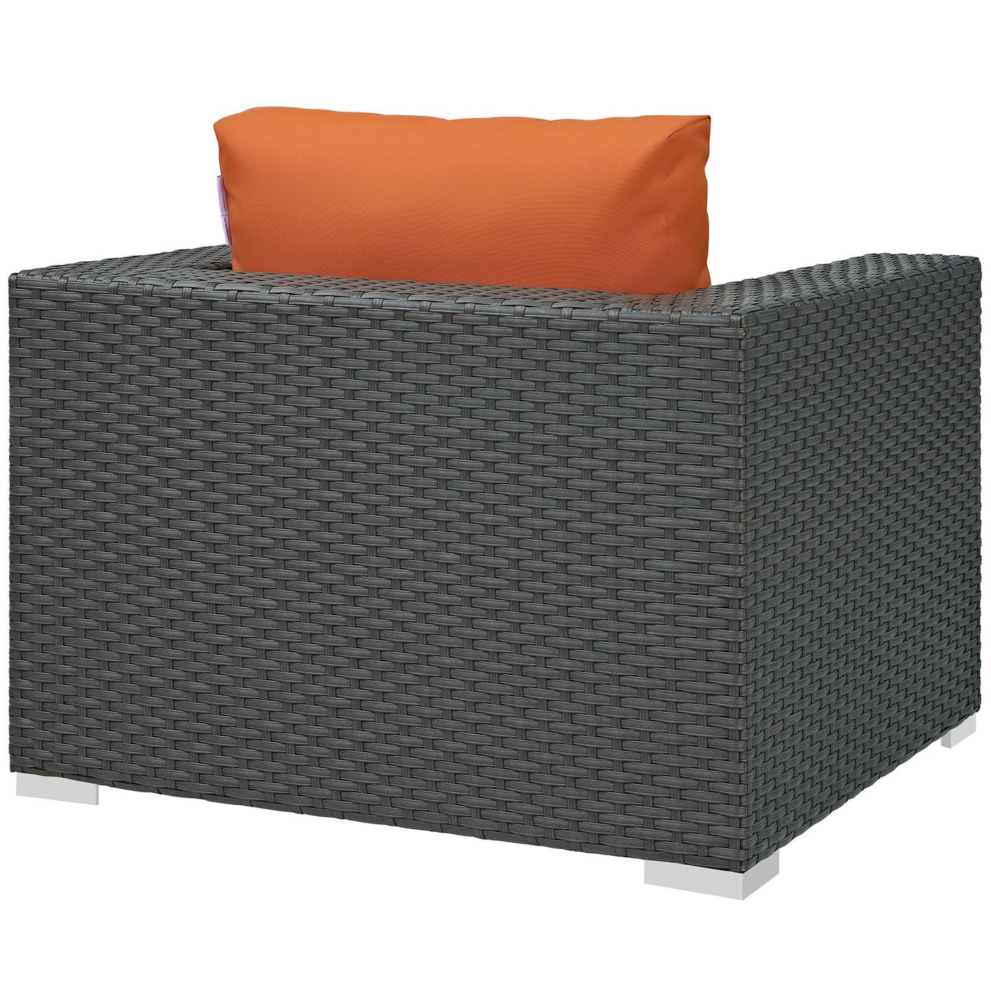 Modway Sojourn Wicker Rattan Outdoor Patio Sunbrella Fabric Armchair in Canvas Tuscan