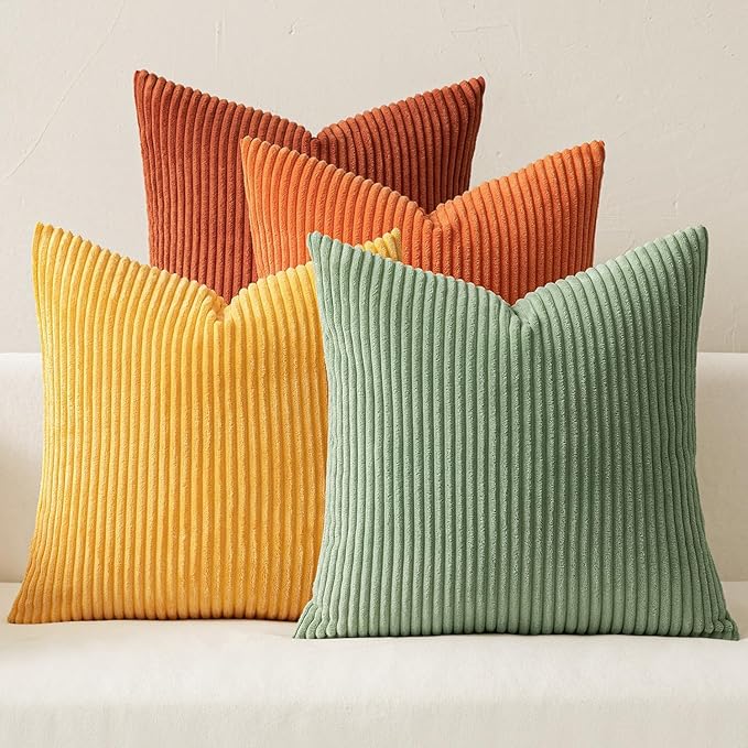 MIULEE Decorative Throw Pillow Covers 24x24 Inch Set of 4, Vibrant Cushion