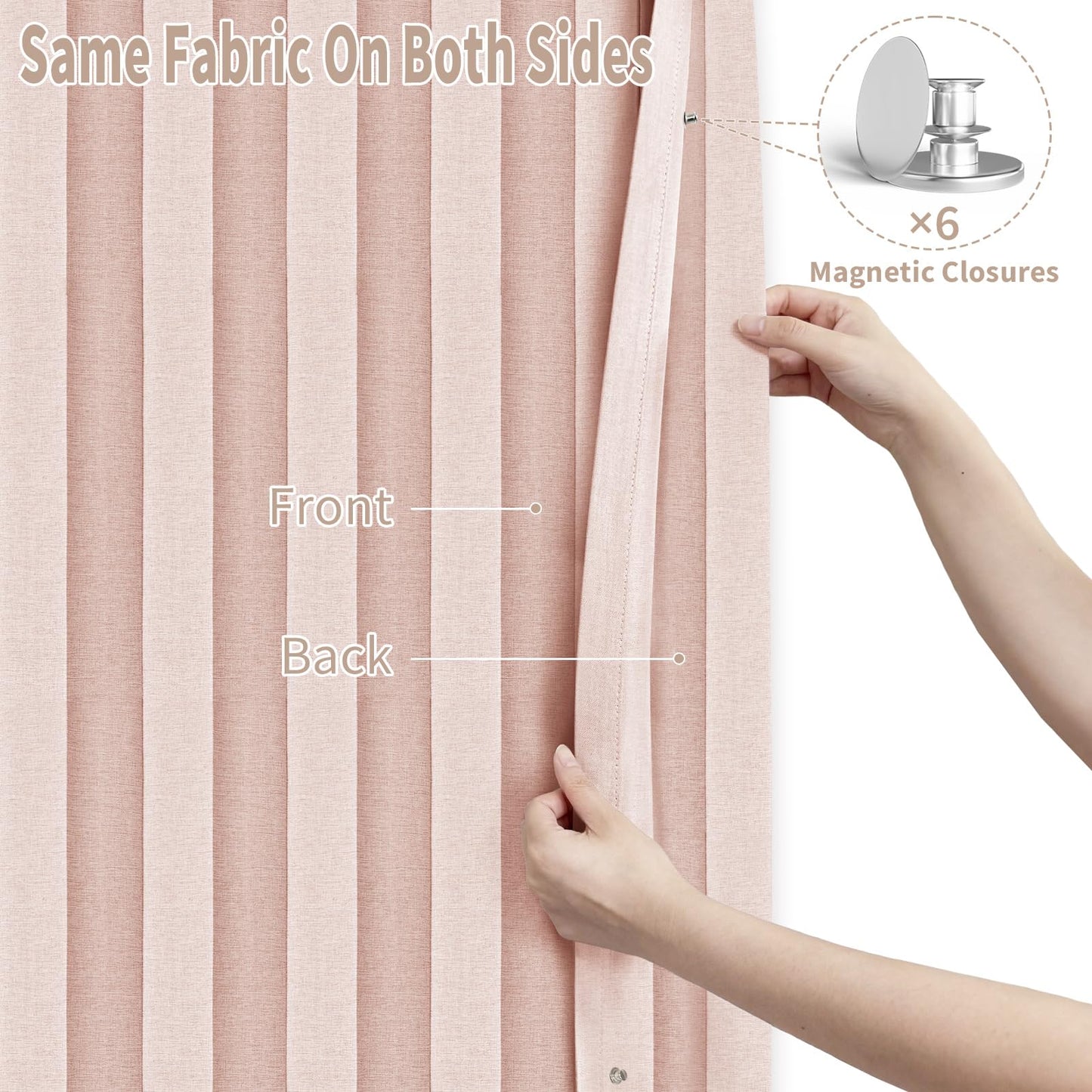 Vatge Doorway Curtains Accordion Pink Curtains for Girls' Room Door, Closet Doors Curtain, 80 Inch Long Privacy Curtains for Room Divider and Open Closet, 1 Panel with Tieback, W39 x L78, Pink
