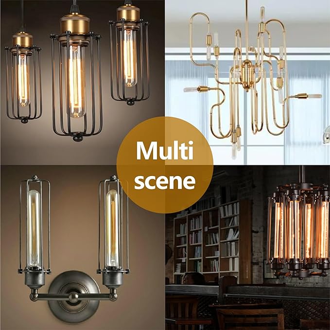 25 Watt T10 Clear Tubular Incandescent Light Bulb, T10 Bulb, Vintage Style