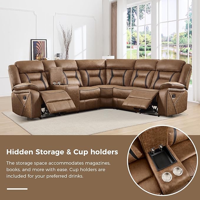 EBELLO Manual Reclining Sectional Sofa