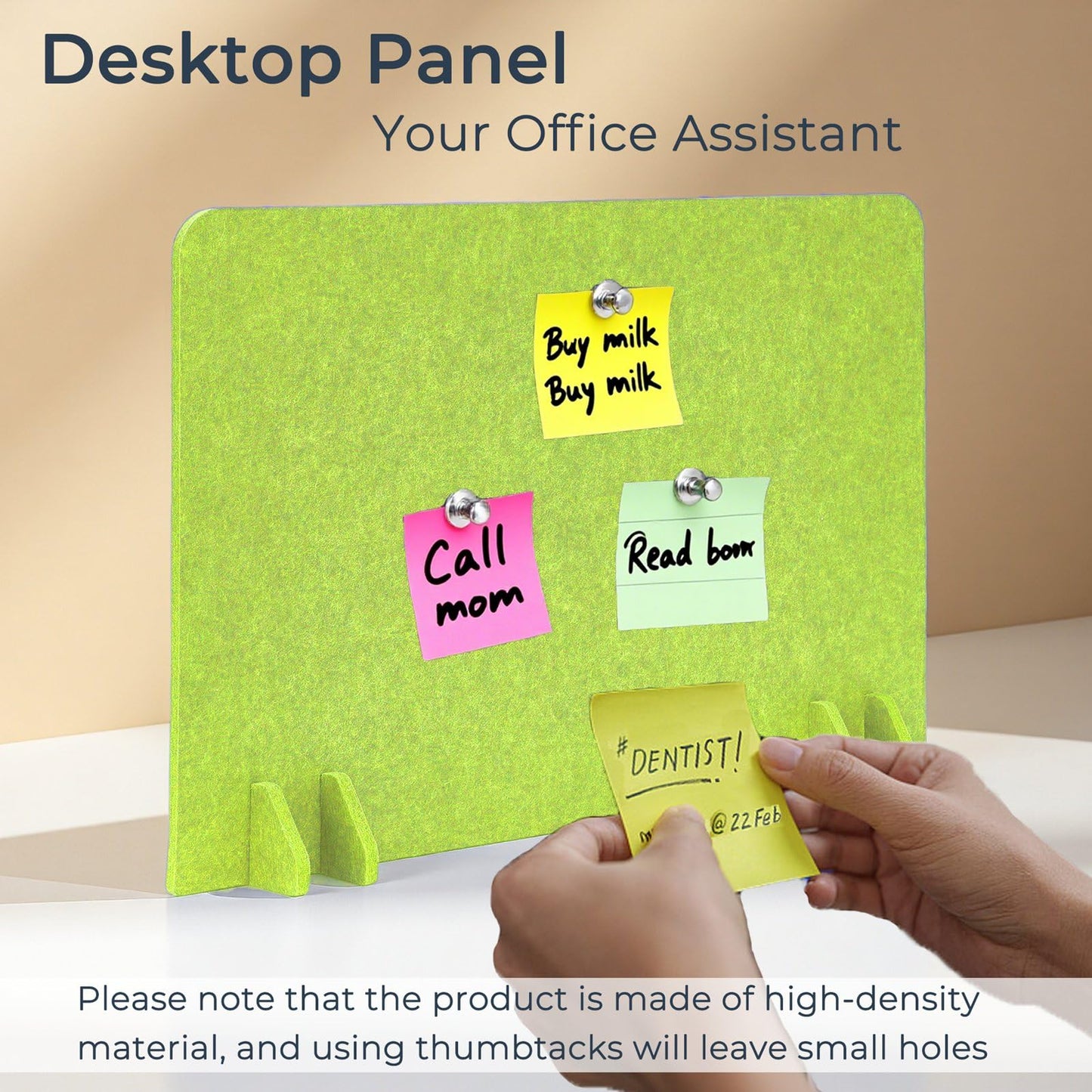 Vandebiao Portable Desk Divider Privacy Partition Panel (2 Pack) - 24" x 16" Freestanding Workstation Office Privacy Barrier for Enhanced Focus at Home, School or Office - Green