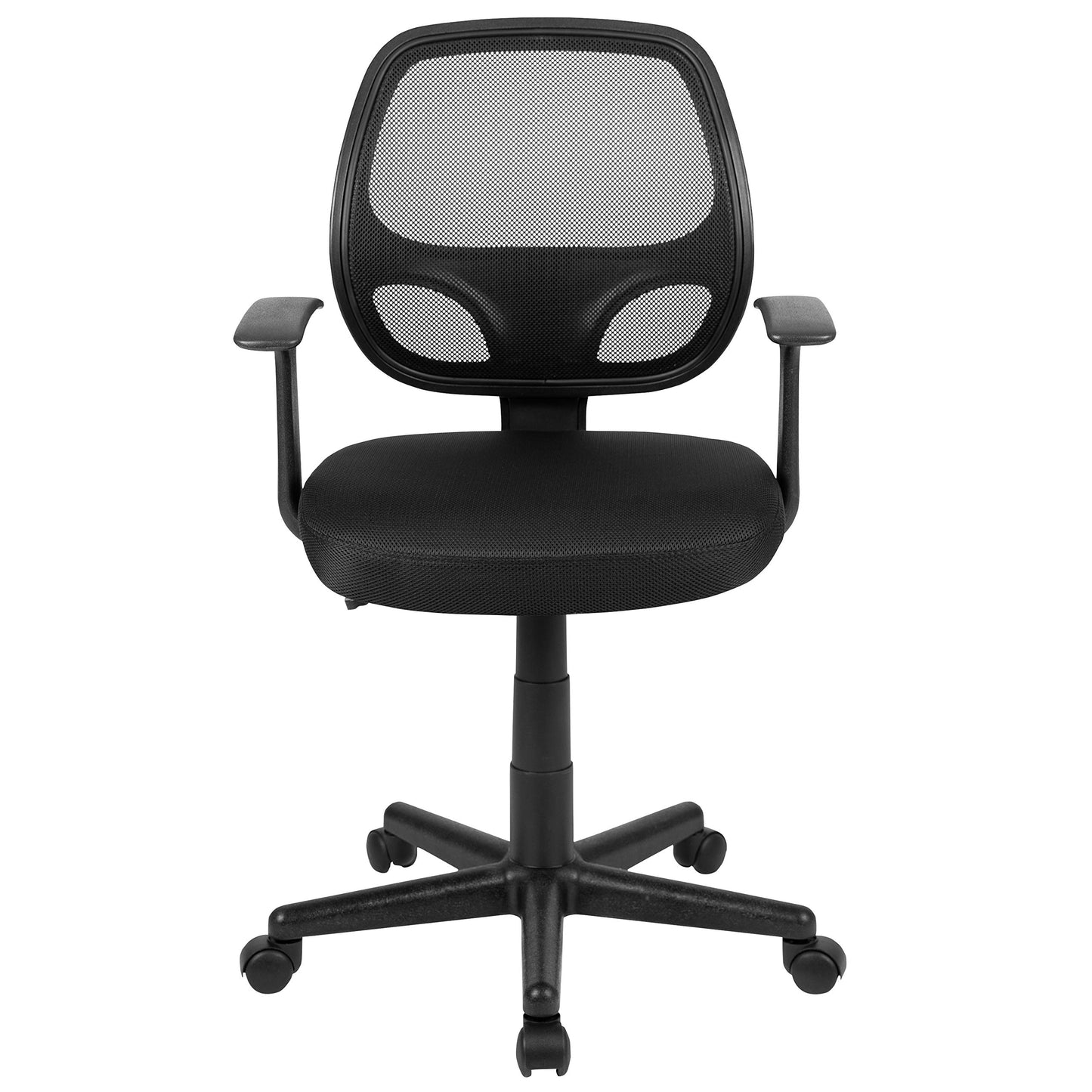Flash Furniture Flash Fundamentals Mid-Back Black Mesh Swivel Ergonomic Task Office Chair with Arms