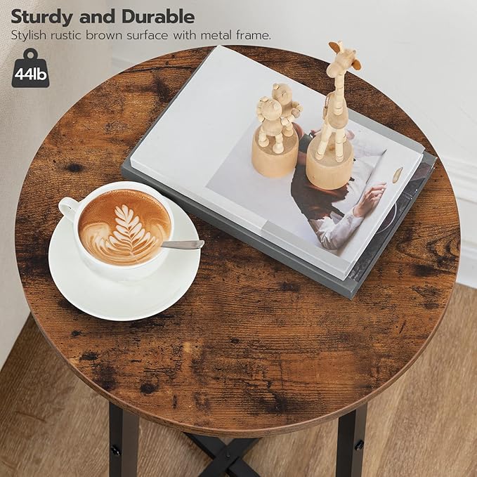 HOOBRO Side Tables Set of 2, Round End Accent Tables