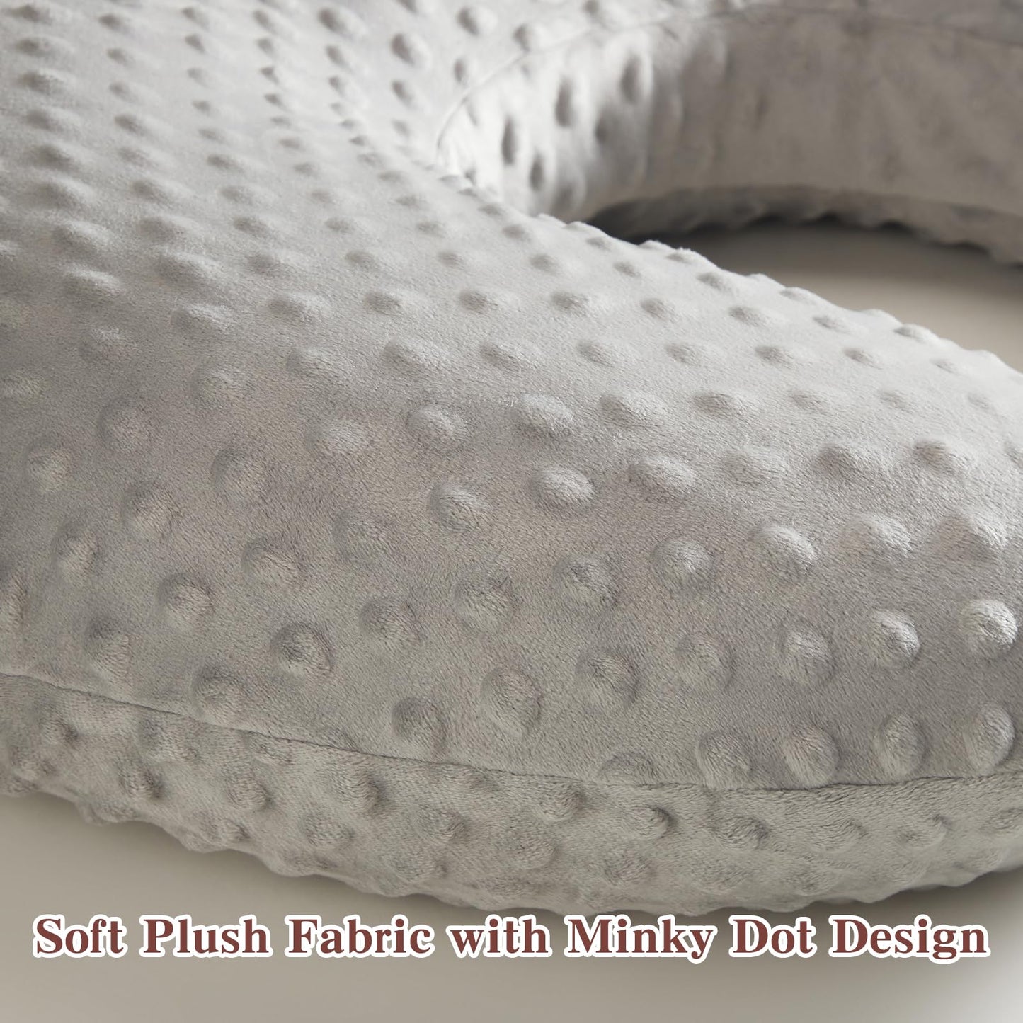 RUSHANPEACE Reading Pillow for Gaming Reading Crochet, U Shaped Arm Support Pillow with Removable Cover Reducing Arching Neck for Adult Reading and Working Sitting on Bed Sofa for Arm Rest (Grey)