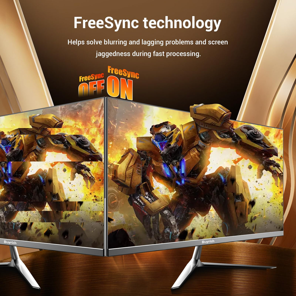BUYRICH 24.5 Inch Gaming Monitor, 200Hz Refresh Rate, FHD 1920x1080, Fast Response Time, Built-in Speakers, Metal Stand, VESA Compatible, for PC Gamers and Home Setup