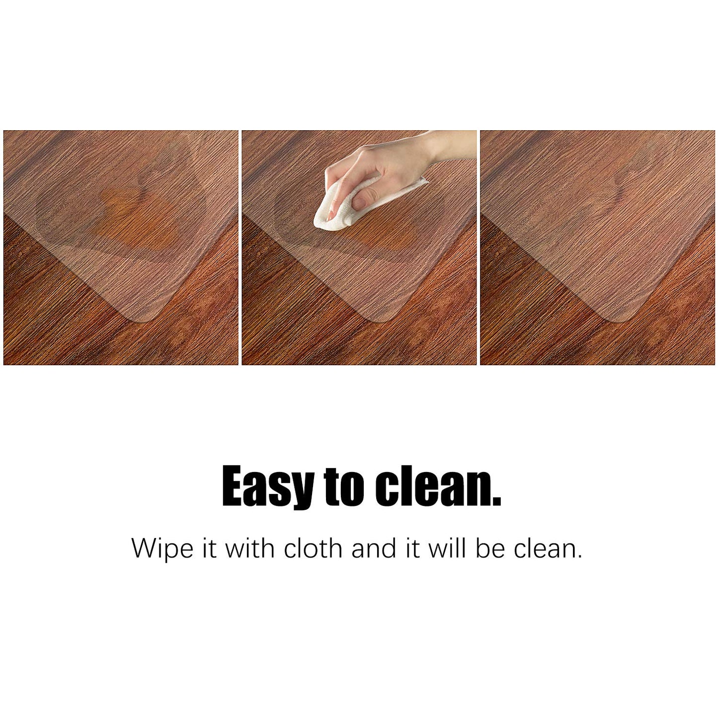 Azadx Clear Office Chair Mat 36'' X 48'', Durable Desk Chair Mat for Hardwood Floor, Heavy Duty Plastic Office Floor Mat Under Rolling Chairs for Easy Glide and Protection (36" X 48" with Lip)