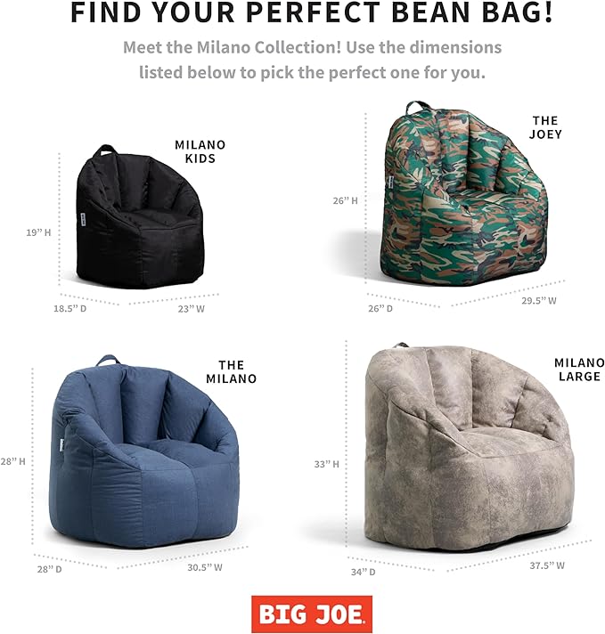 Big Joe Milano Beanbag Chair Red Smartmax