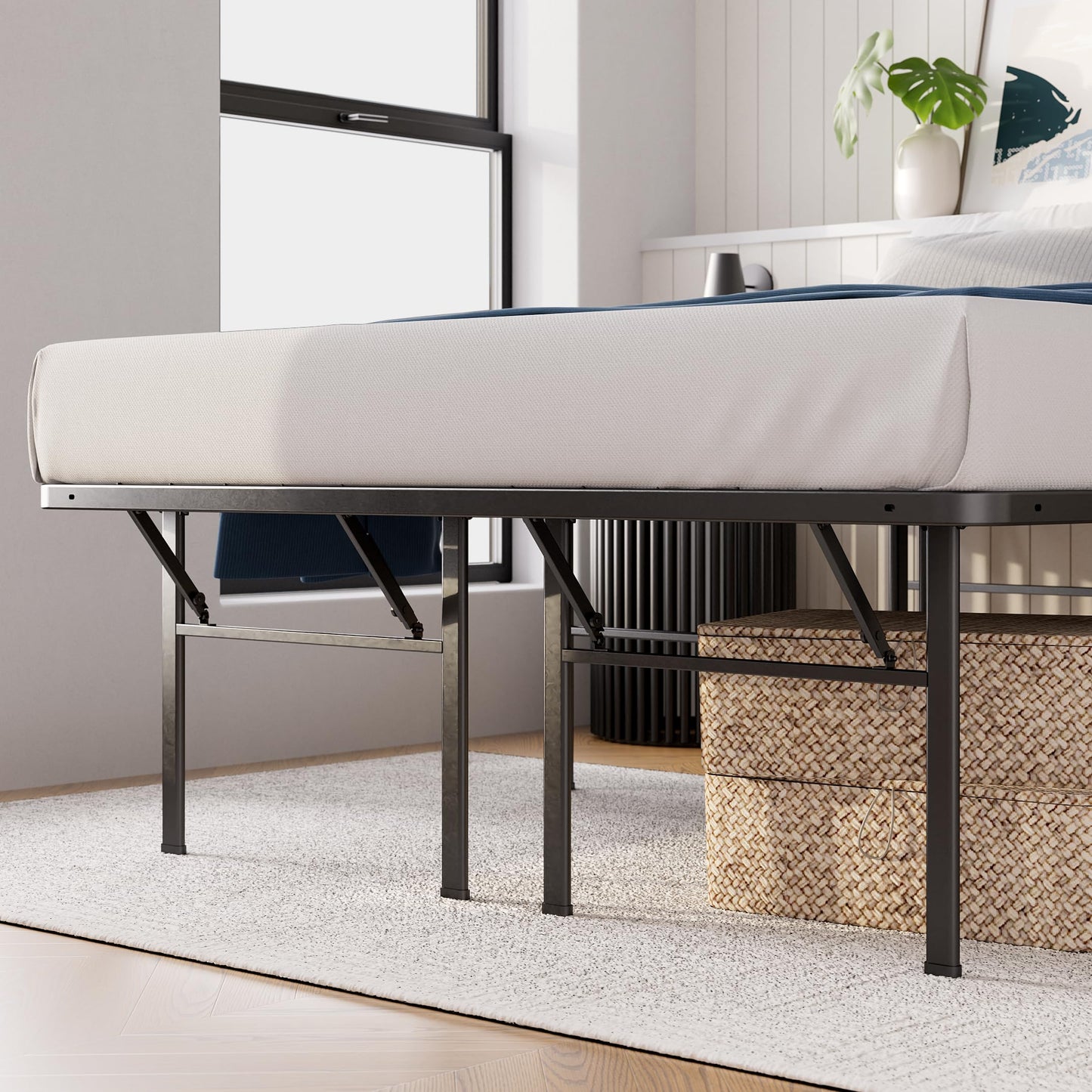 Zinus SmartBase Heavy Duty Mattress Foundation, 18 Inch Metal Platform Bed Frame, No Box Spring Needed, Sturdy Steel Frame, Underbed Storage, Full